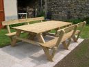 Construction D'une Table Pique-Nique | Asv850 tout Table De Jardin En Bois Avec Banc Integre