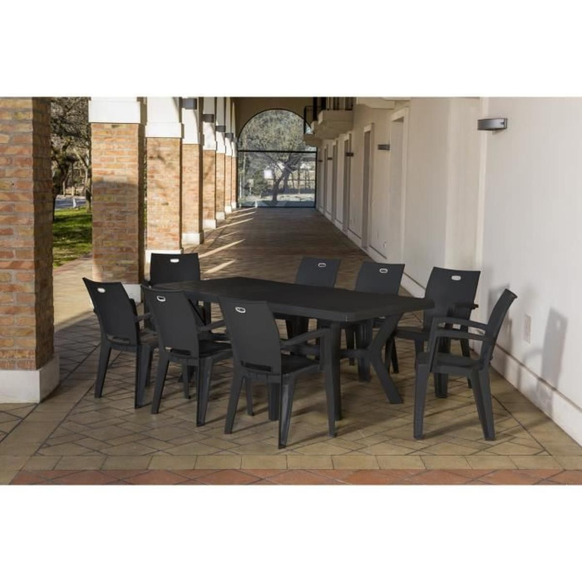 Corfu Table De Jardin Rectangulaire Pieds Tulipe L 200 Cm ... dedans Cdiscount Table De Jardin