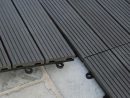 Dalle Terrasse Clipsable Pvc Gris | Oviala à Dalle De Jardin Pvc