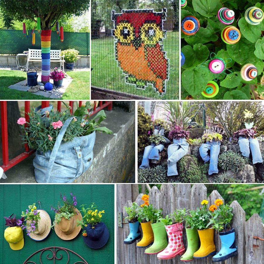 Décoration De Jardin En Objets De Récup' : Des Idées ... dedans Astuce Deco Jardin Recup