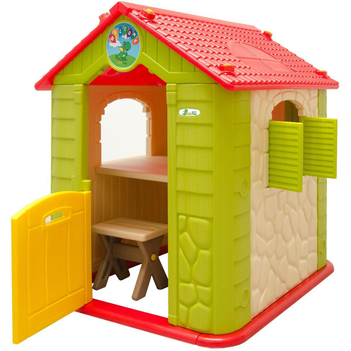 Détails Sur Maison De Jeu Enfants Maisonnette De Jardin En Plastique Incl 1  Table 2 Bancs encequiconcerne Maison De Jardin En Plastique