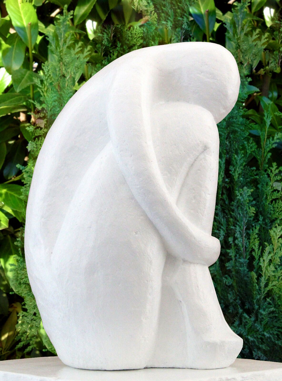 Détails Sur Sculpture En Pierre Type Single Blanc Moderne ... destiné Statuette De Jardin