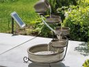 Détails Sur Solaire Fontaine En Cascade Avec Batterie + Led Puit De Jardin  Esotec 101300 avec Fontaine Solaire De Jardin