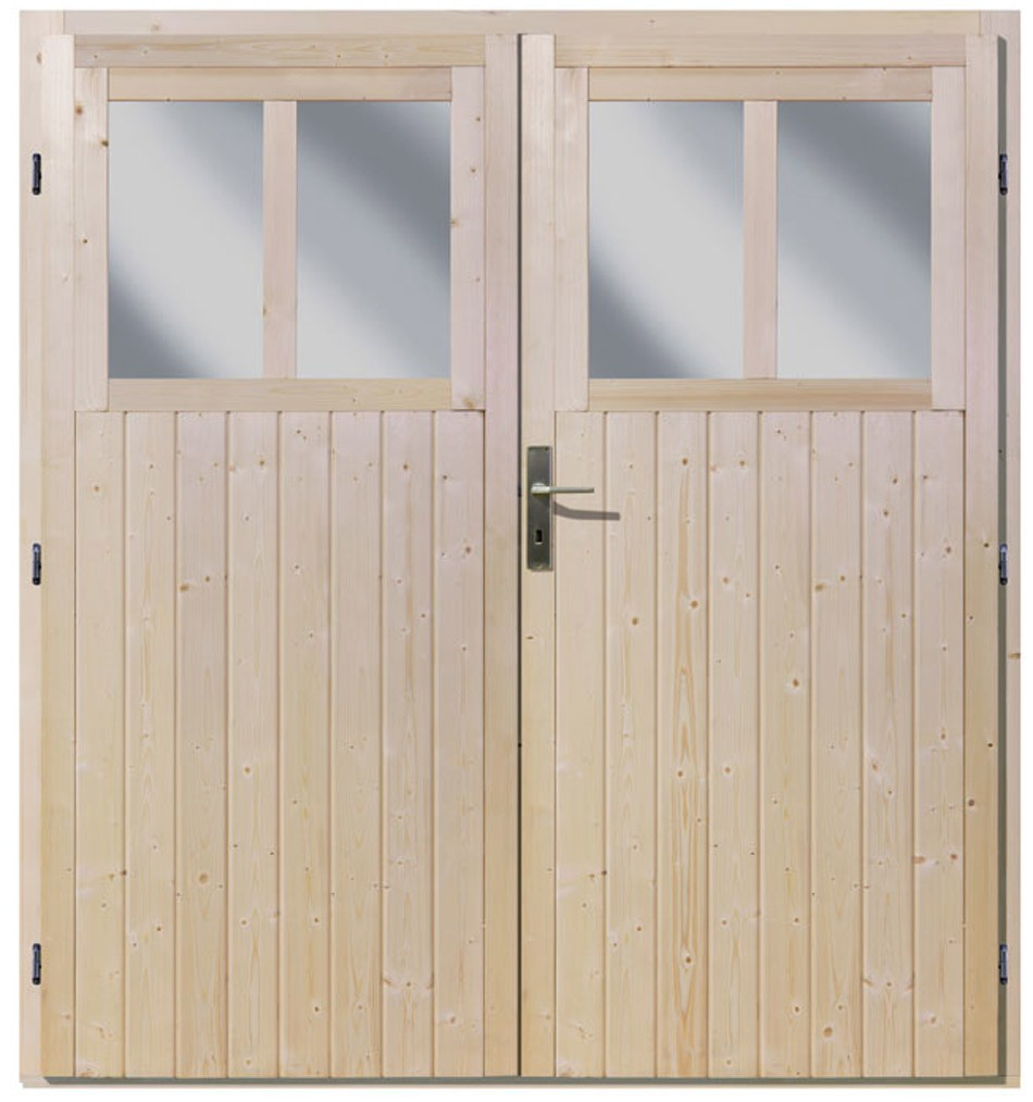 Double Porte Pour Abri De Jardin Wandlitz 19 Mm Fenêtres ... à Porte Abris De Jardin En Bois