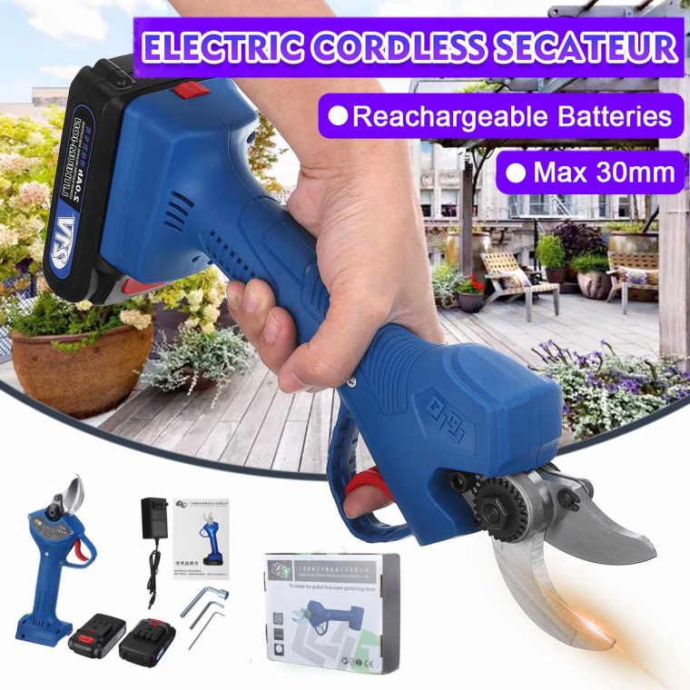 €122.72 41% De Réduction|21V Sans Fil 3Mm Électrique Rechargeable Ciseaux  Taille Ciseaux Coupe Branche Cisailles Arbre Jardin Outil Avec Batterie Li  ... tout Cisaille Electrique Pour Jardin