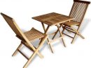 Ensemble 3Pcs Meuble 1 Table Et 2 Chaises Pliant De Bistrot D'extérieur  Jardin/terrasse/patio En Bois De Teck Imprégné tout Table De Jardin En Bois Pliante Pas Cher