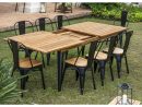 Ensemble De Jardin Table + 6 Chaises Metal/bois intérieur Table De Jardin En Metal