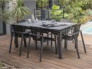 Ensemble Table Et Chaises De Jardin Avec Rallonge &amp; Plateau Verre 6  Personnes Dcb Garden Gris avec Salon De Jardin En Granit