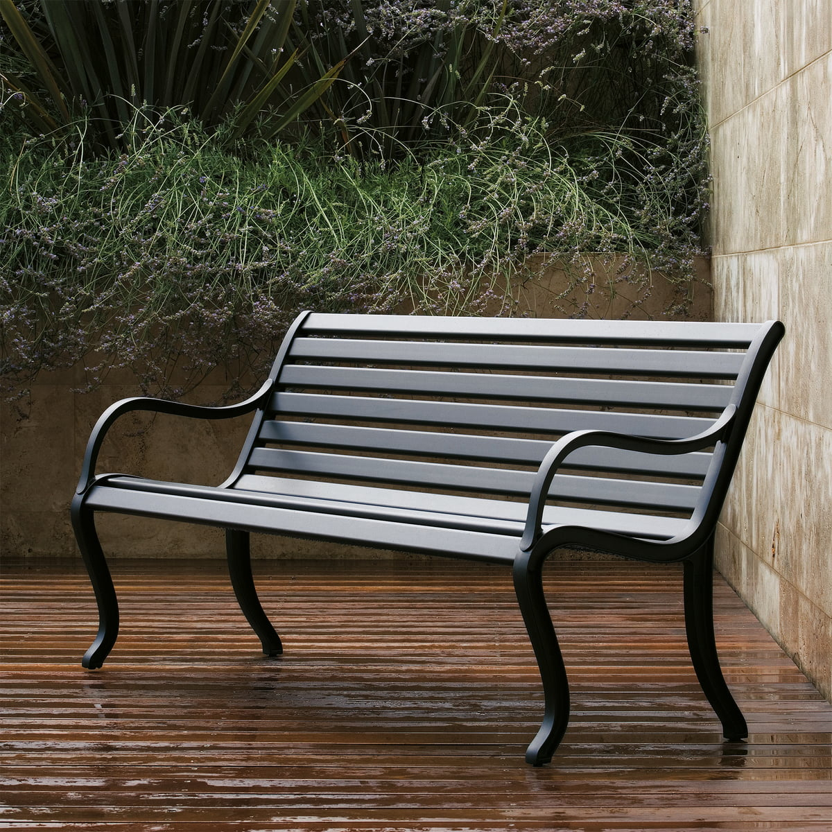 Fast - Banc Oasi 2 Places, 127 Cm/noir concernant Banc De Jardin Aluminium