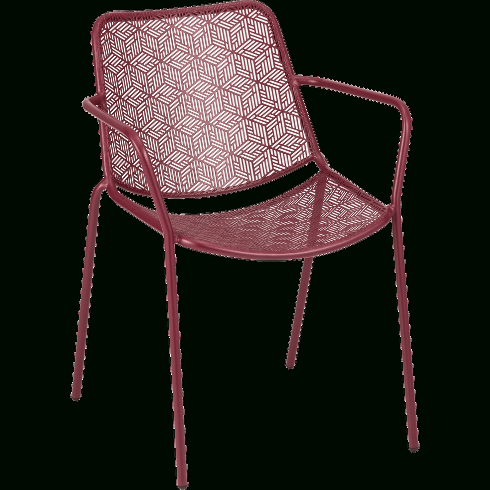 Fauteuil De Jardin En Acier Rouge Sumac - Lino - Chaises De ... destiné Chaise De Jardin Alinea