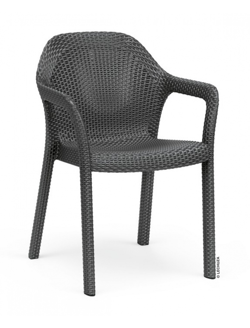 Fauteuil De Jardin Résine Tressée Gris Granit destiné Fauteuil De Jardin Resine Tressee