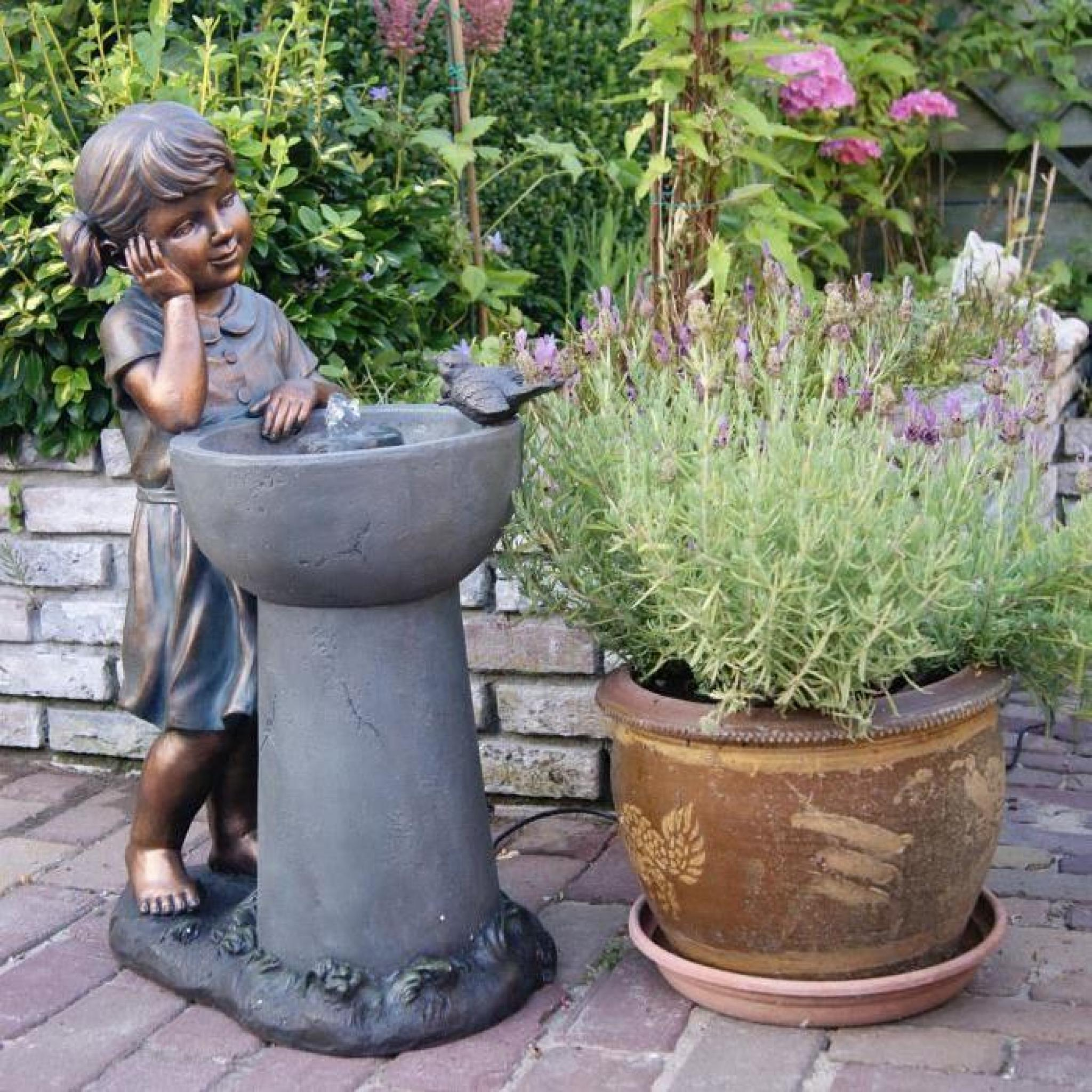 Fontaine De Jardin Petite Fille Avec Pompe Detroit- tout Fontaine De Jardin Pas Cher