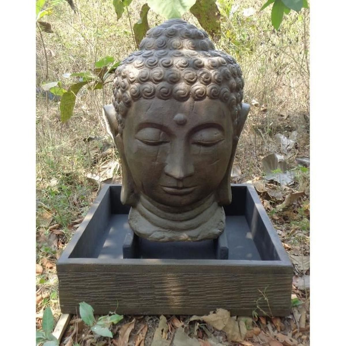 Fontaine De Jardin Tête De Bouddha 1 M 30 Brun - Achat ... tout Tete De Bouddha Pour Jardin