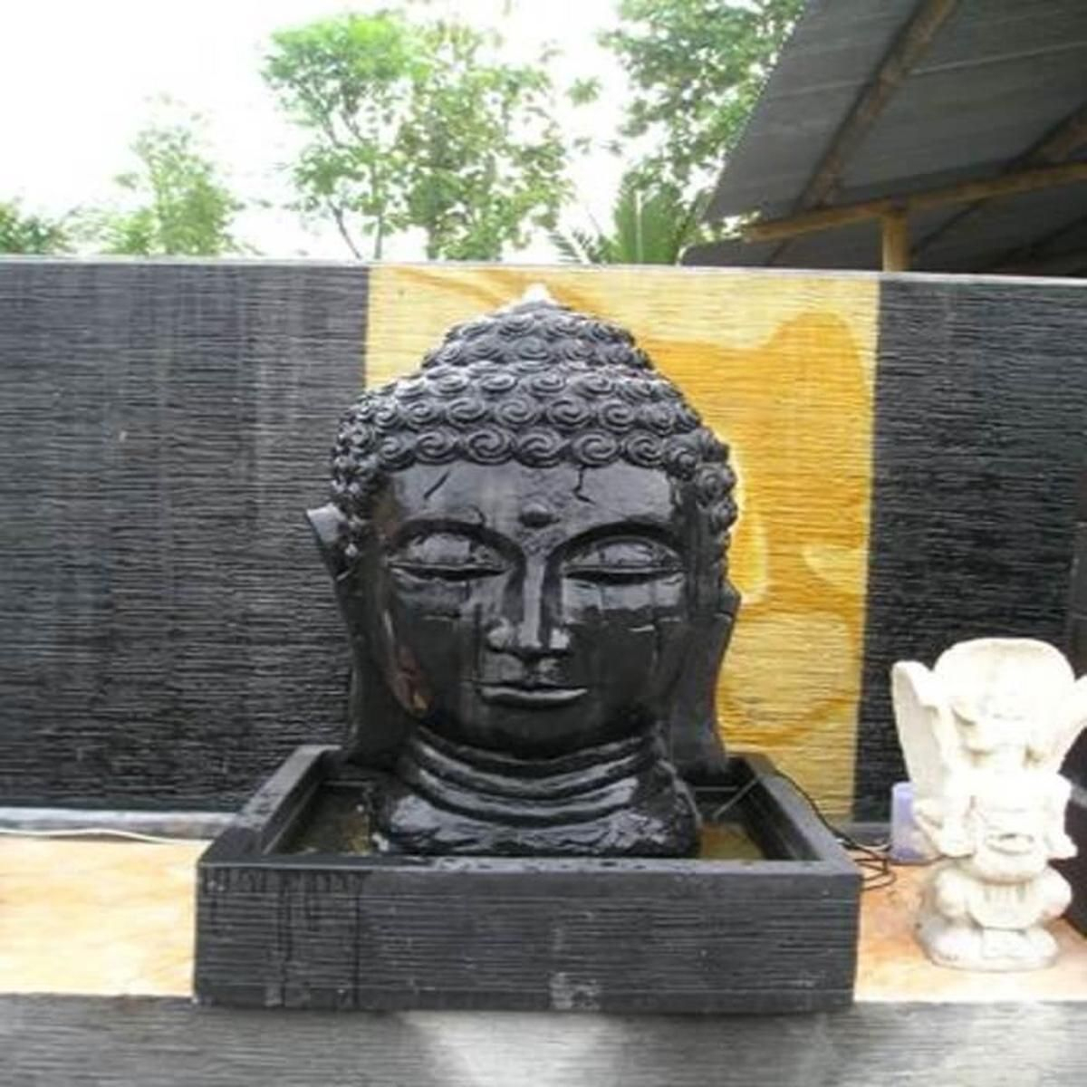 Fontaine De Jardin Tête De Bouddha 1 M 30 Doré - Achat ... serapportantà Tete De Bouddha Pour Jardin