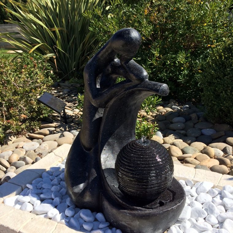 Fontaine Solaire Originale Contemporaine Batterie Et Led Np7 encequiconcerne Fontaine Solaire Exterieur Jardin