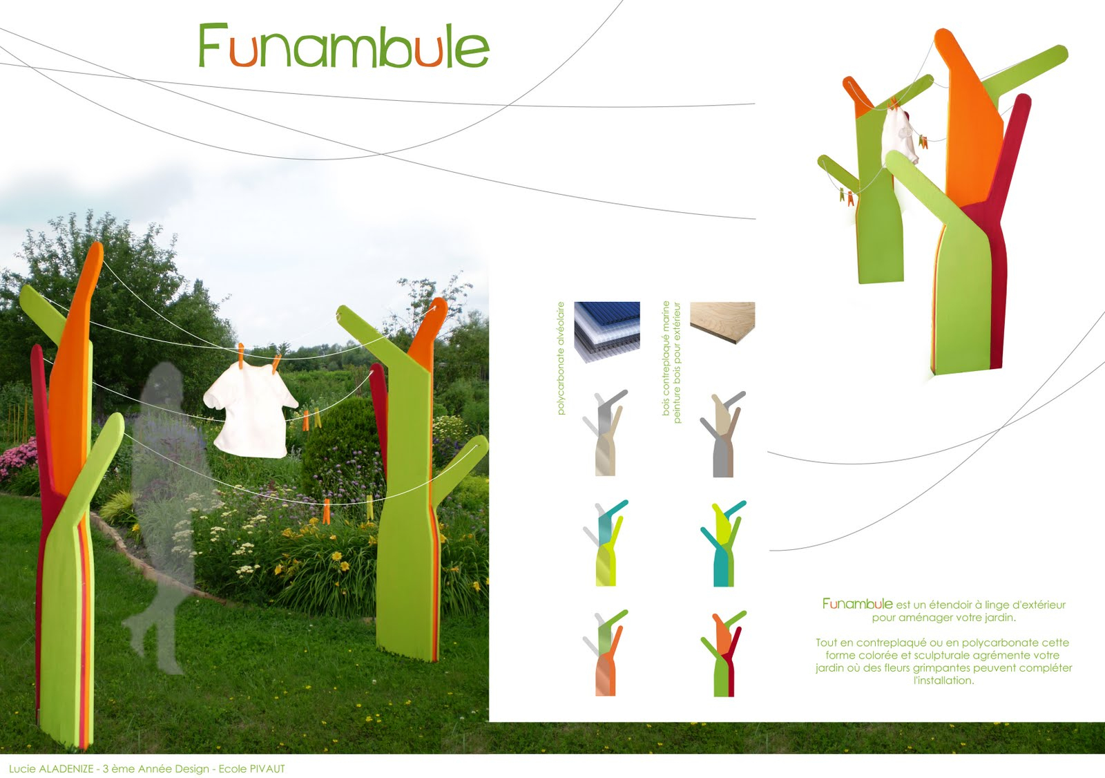 Funambule, Fil À Linge Original | Étendoir À Linge, Etendoir ... pour Etendoir Jardin