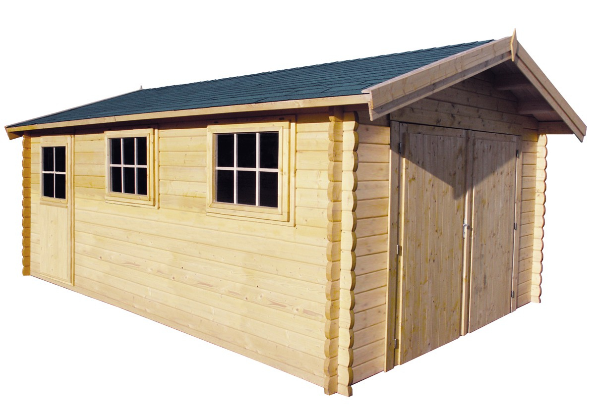 Garage En Madriers Bois 44 Mm, Abri De Jardin En Kit avec Abri De Jardin En Kit