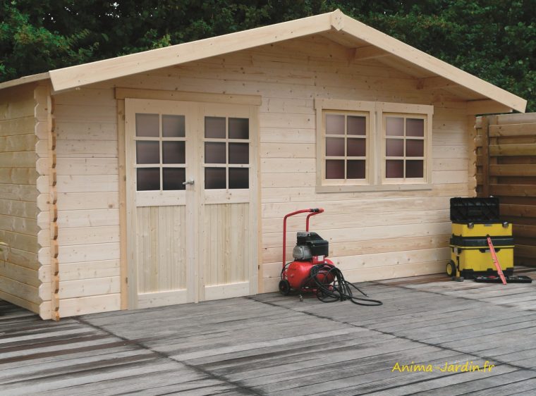 Grand Abri De Jardin En Bois 28Mm, Vernier, 26M², Porte ... concernant Cabane De Jardin En Bois Pas Cher