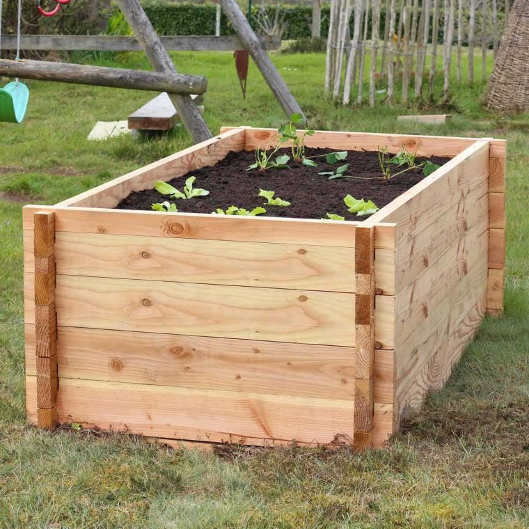 Grand Carré Potager En Bois Surélevé Haut.84Cm avec Carré Jardin Bois