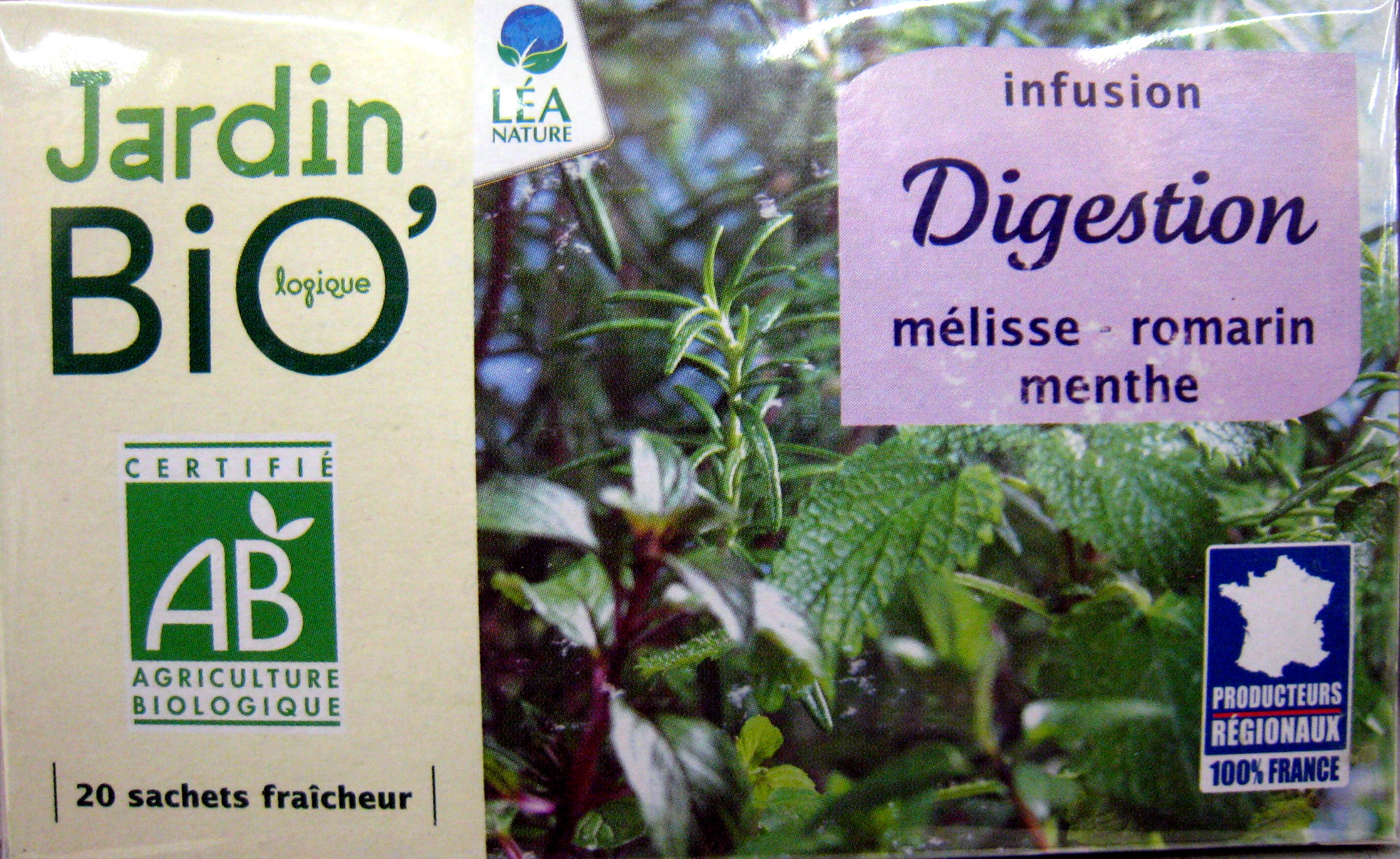 Infusion Digestion - Jardin Bio - 30 G (20 Sachets De 1,5 G) à Jardin Bio Infusion