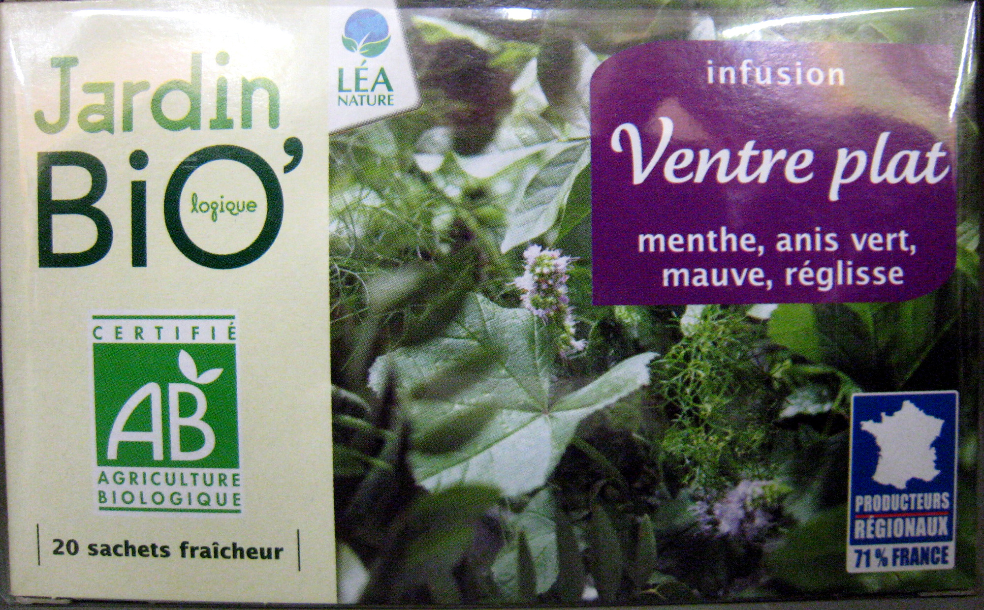 Infusion Ventre Plat Jardin Bio - 30 G (20 Sachets De 1,5 G) à Jardin Bio Infusion