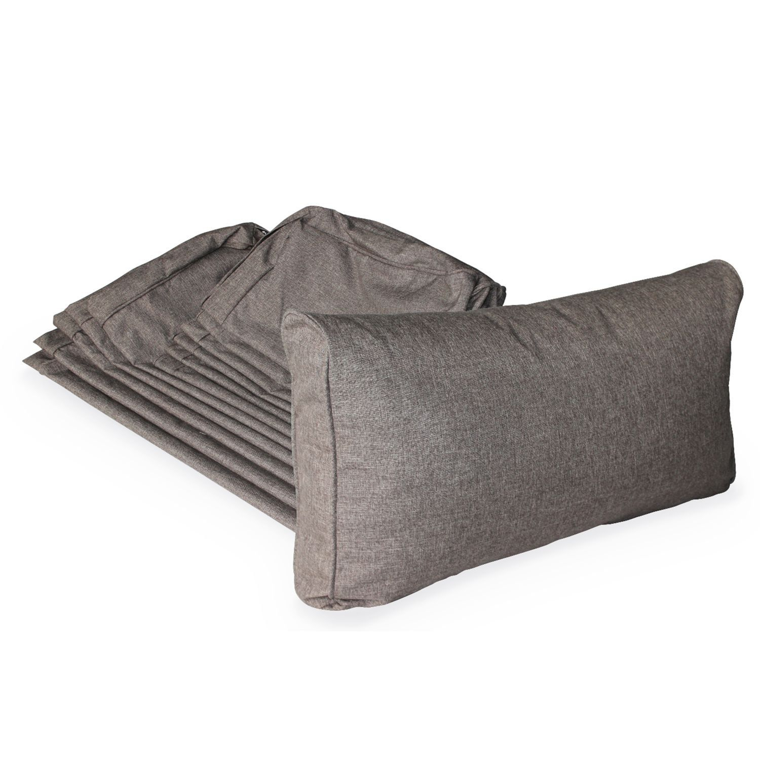 Jeu De Housses De Coussins Gris Chiné Pour Salon De Jardin ... tout Housse De Coussin Pour Salon De Jardin