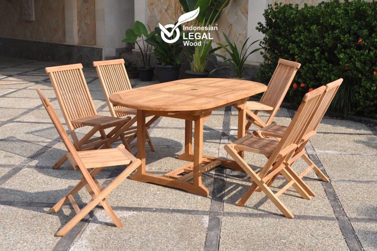 Kajang 6 Ovale concernant Meuble De Jardin En Teck