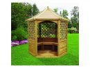 Kiosque Pavillon Hexagonal 7,30M² - Toiture En Bois destiné Kiosque De Jardin En Bois Pas Cher