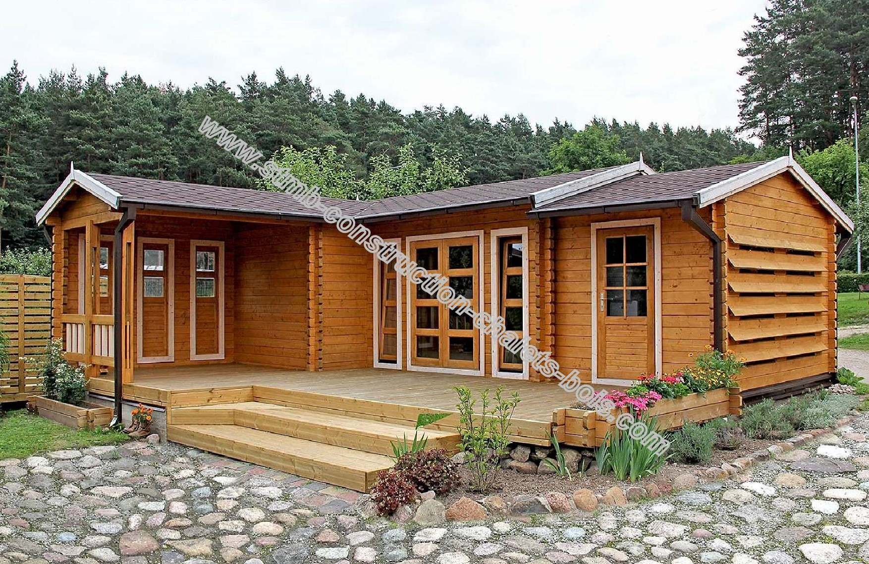Kit Chalet Bois Habitable Chene 30.50 M² Habitable + Terrasse pour Maison De Jardin Habitable