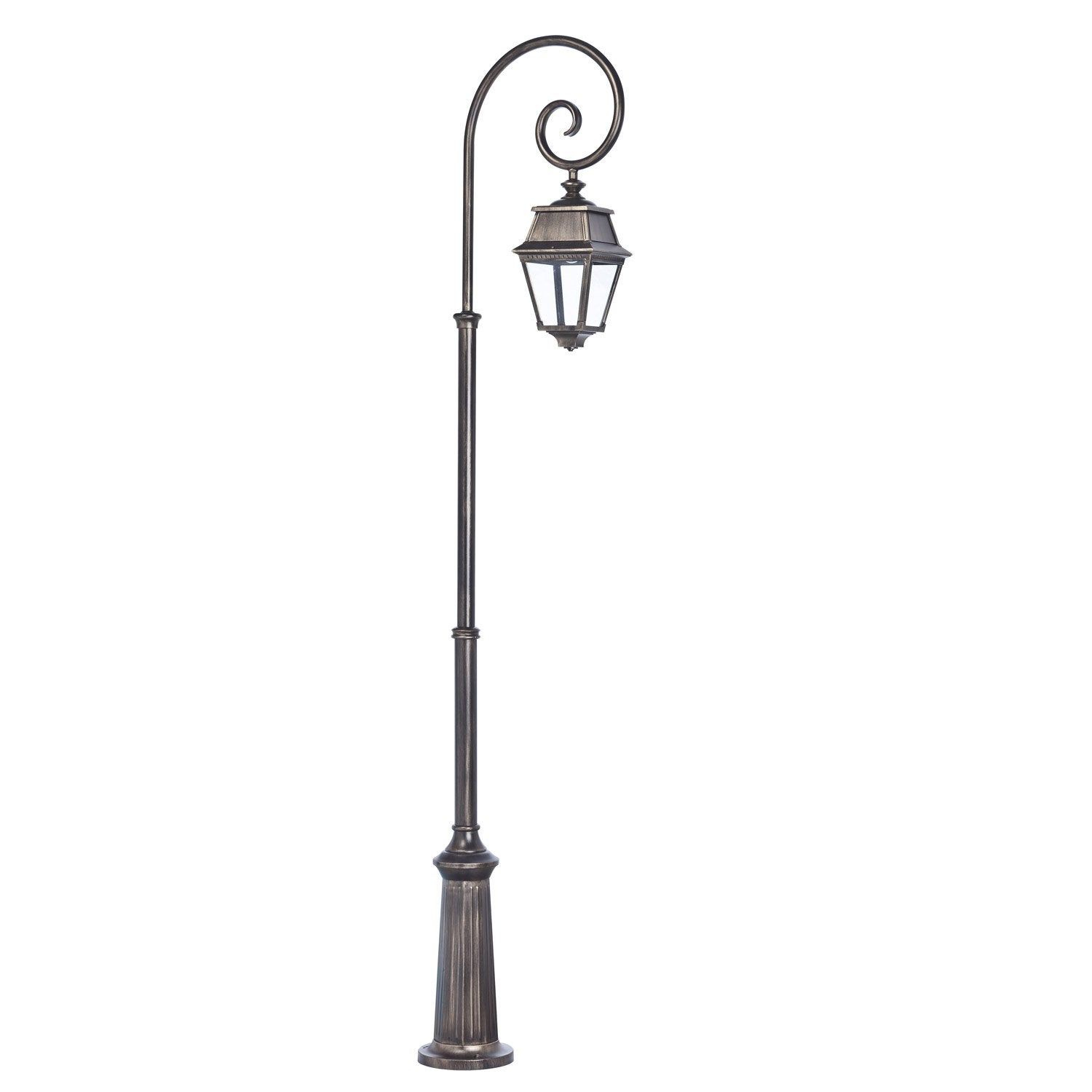 Lampadaire Extérieur E27 Max 30W Noir Or Avenue 2 Roger ... dedans Lampadaire Jardin Leroy Merlin