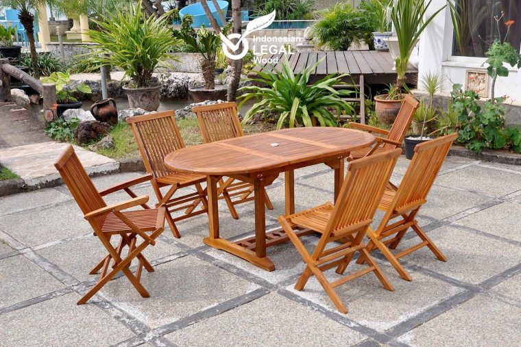 Lubok 6 Ovale à Salon De Jardin Teck Solde