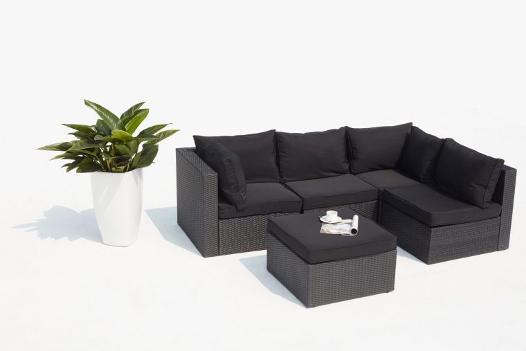 Milano Noir destiné Salon De Jardin Resine Noir