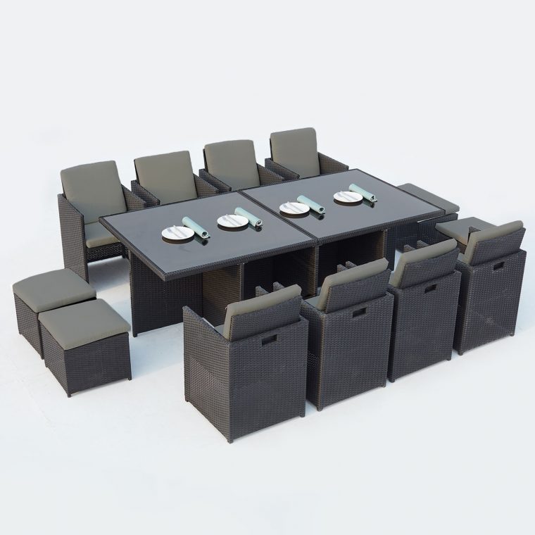 Monaco 12 Noir/gris concernant Salon De Jardin 12 Places Monaco 12 Noir/gris concernant Salon De Jardin 12 Places