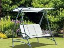 Outsunny Balancelle Balançoire De Jardin Terrasse 3 Places Toit Ajustable  1.75 X 1.1 X 1.55Cm Acier Brun 01Bn dedans Balancelles De Jardin