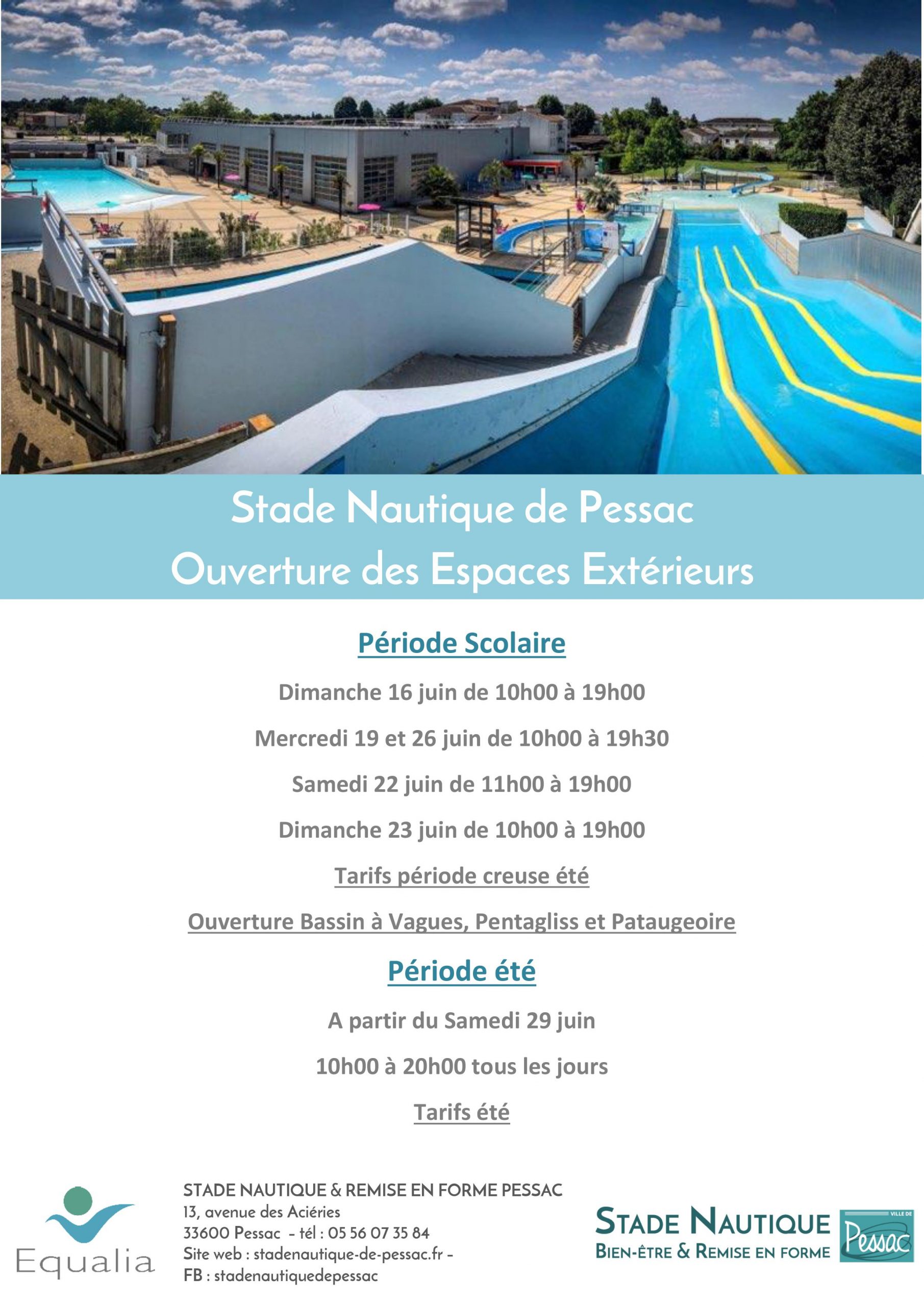 Ouverture Bassins Extérieurs 2019 - Stade Nautique De Pessac intérieur Piscine Pessac Horaires