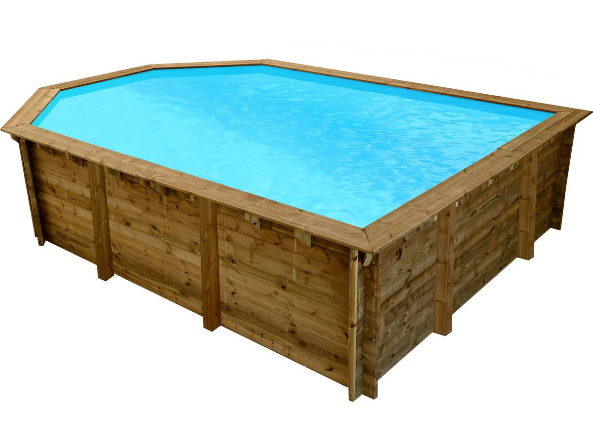 Piscine Bois &quot; Lorca &quot; - 6.38 X 4.57 X 1.45 M 94187 concernant Habitat Et Jardin Piscine