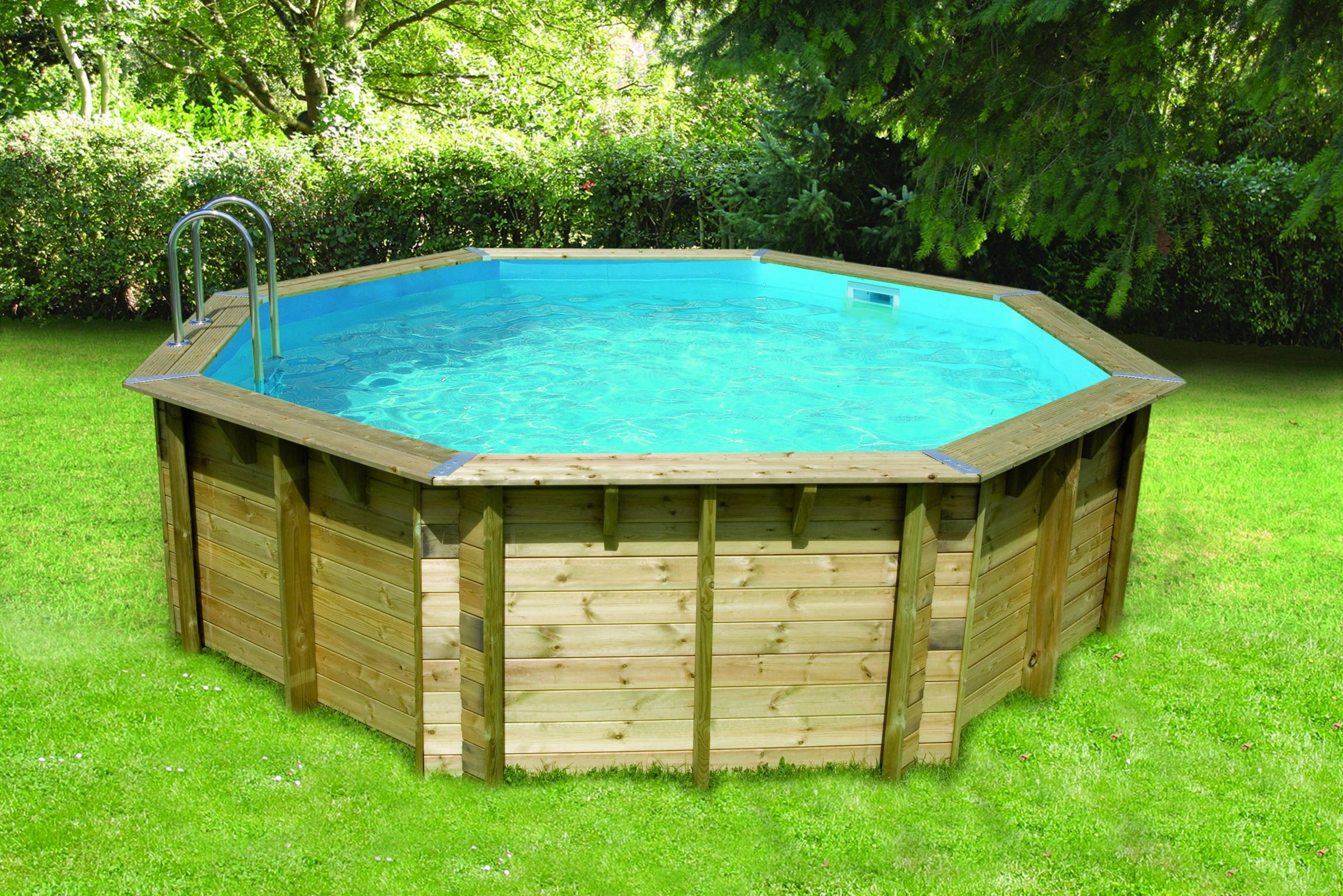 Piscine Bois Nortland Ubbink Ocea Ronde En Kit 580X130 Cm ... pour Liner Piscine Pas Cher