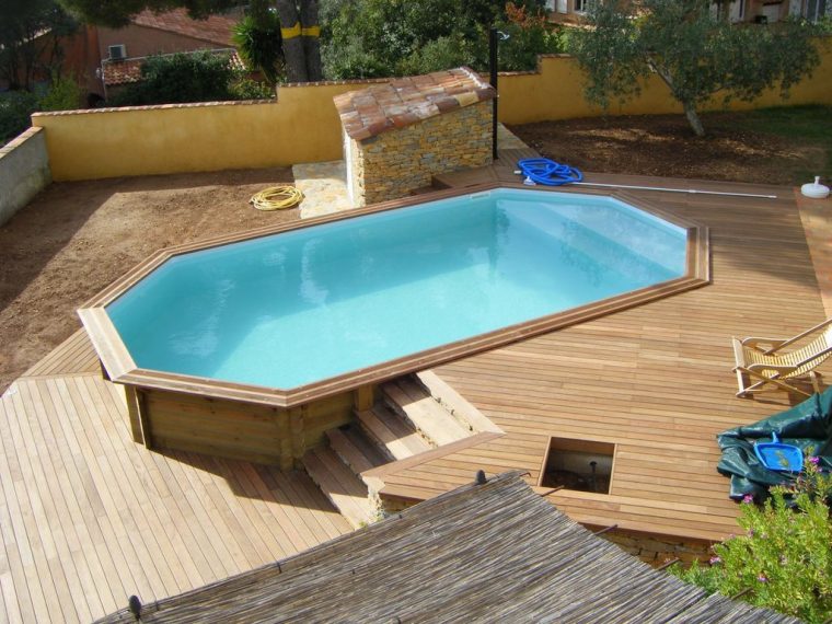 Piscine En Bois | Piscine Bois, Amenagement Piscine Hors Sol ... destiné Piscine En Bois Leroy Merlin