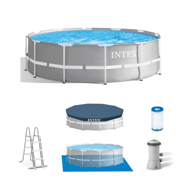Piscine Tubulaire Ronde Intex Prism Frame 4,57 X 1,22 M avec Piscine Tubulaire Intex Ronde