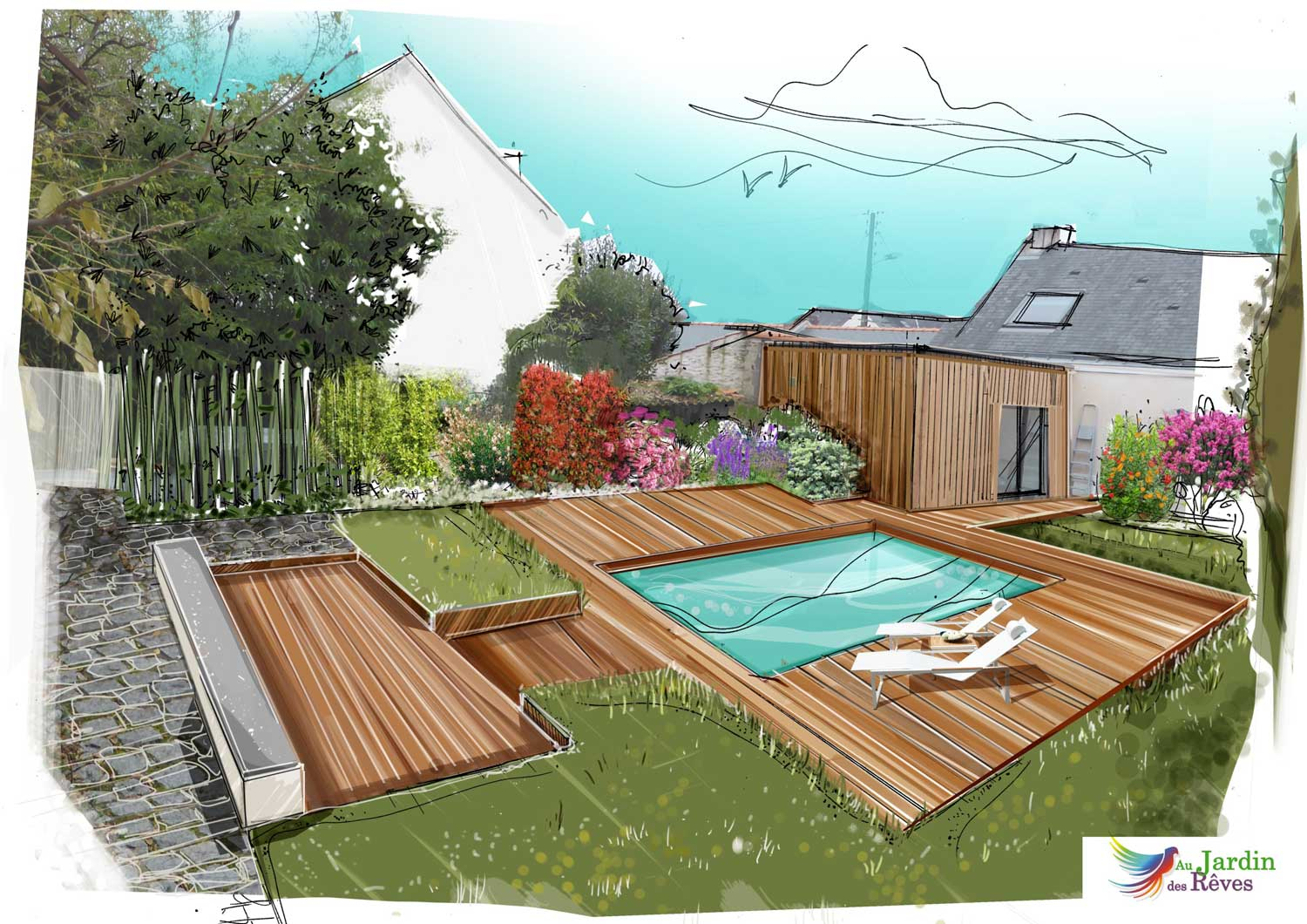 Plans 3D Paysagiste Ic La Plaine Sur Mer 44 : M. Richeux dedans 3D Jardin &amp; Paysagisme