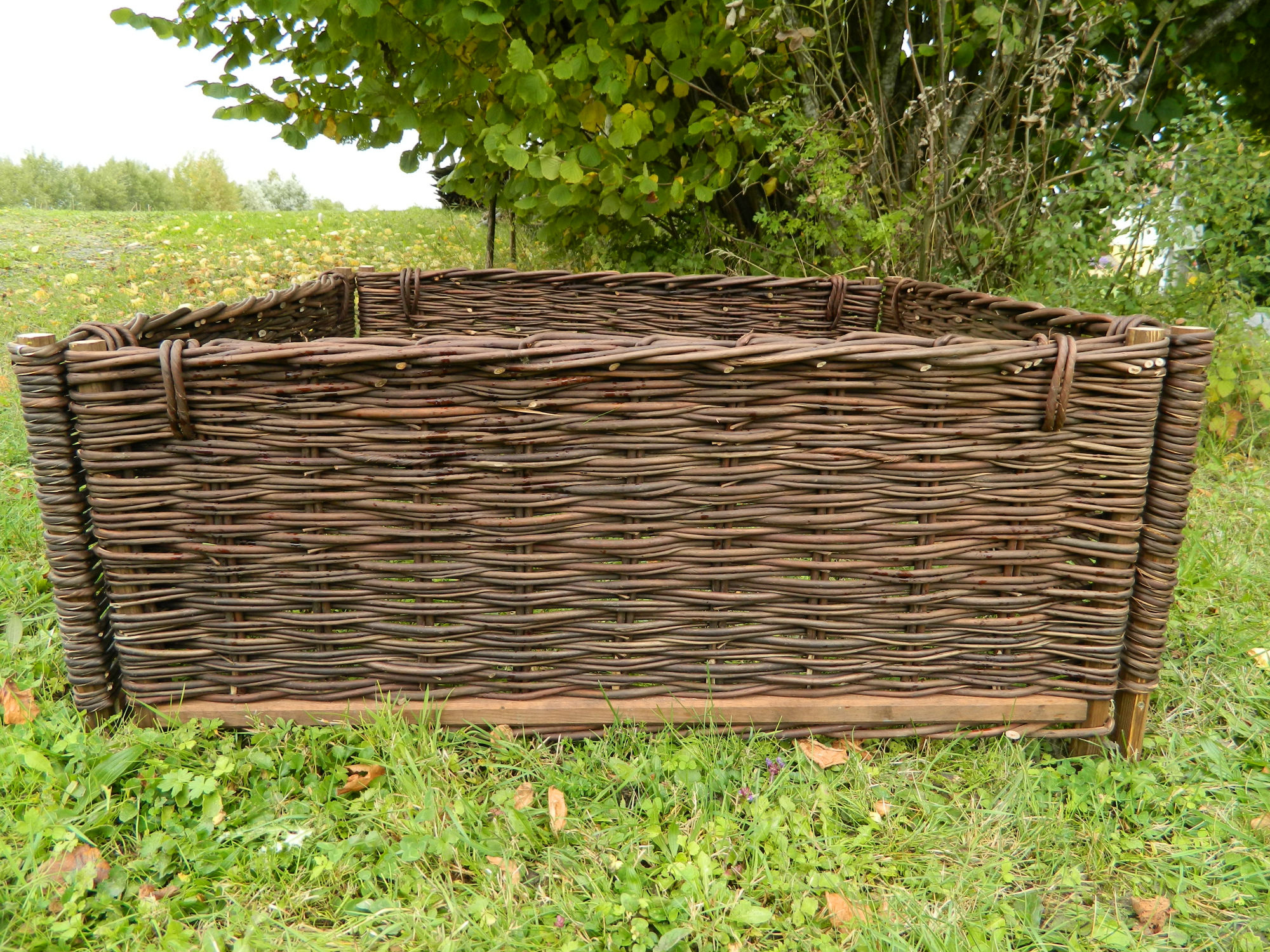 Plessis Prêt À Poser, Châtaignier, Osier, Osier Traité Autoclave destiné Bordure De Jardin En Osier Tressé