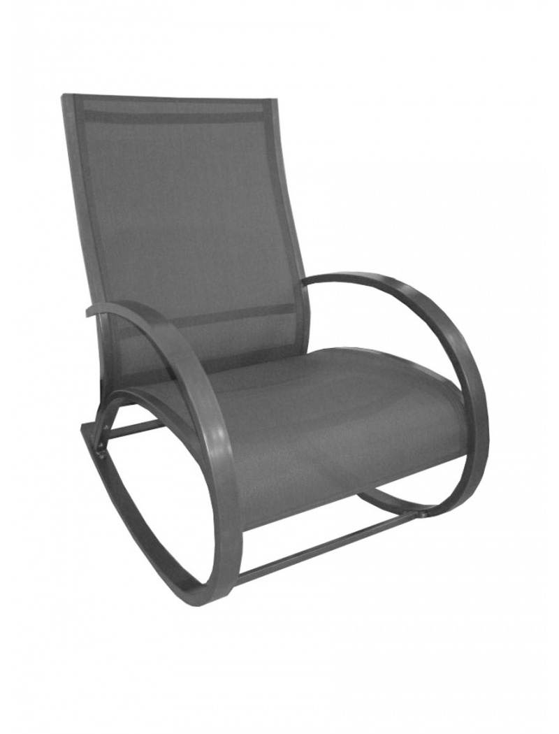 Rocking Chair Aluminium Gris destiné Rocking Chair De Jardin