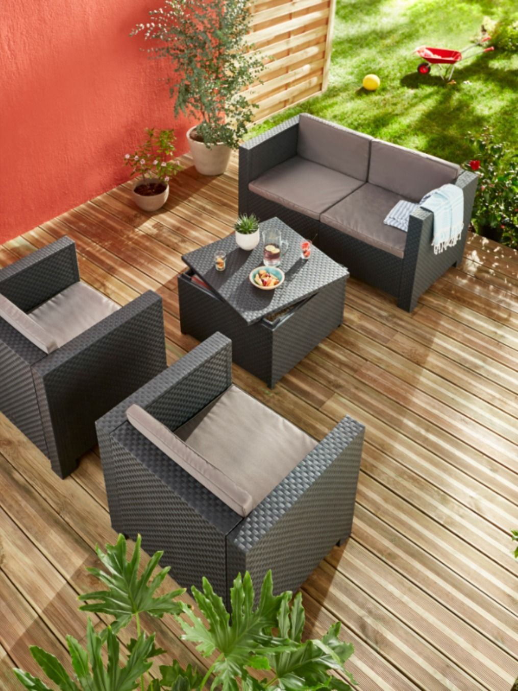 Salon Bas De Jardin Blooma Diva Confort 4 Personnes En 2020 ... encequiconcerne Salon De Jardin Pas Cher Castorama