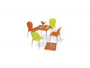 Salon De Jardin 4 Places Warhol: Table En Aluminium Et Pvc + 4 Chaises -  Orange Et Vert Anis serapportantà Salon De Jardin Vert Anis