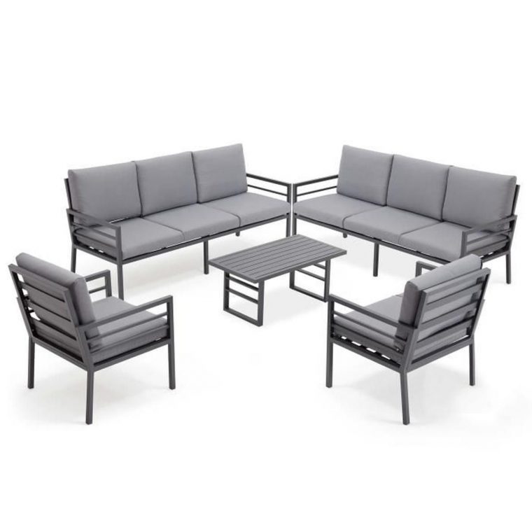 Salon De Jardin 8 Places En Aluminium - Ensemble 2 Canpés, 2 ... avec Salon De Jardin 8 Personnes Pas Cher