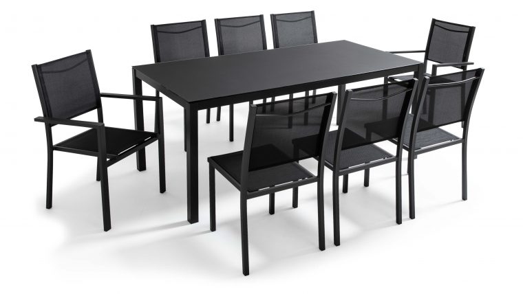 Salon De Jardin Aluminium Table De Jardin 8 Places à Table Jardin Noire