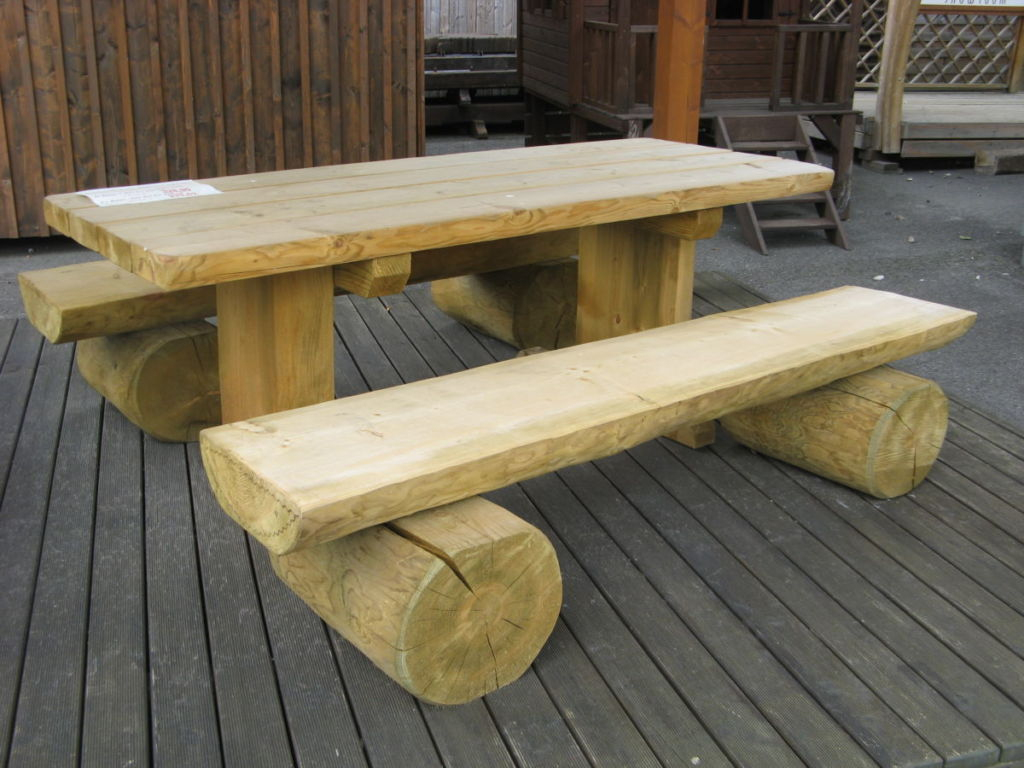 Salon De Jardin, Banc, Table Pique-Nique En Bois - Rustyle tout Salon De Jardin En Bois Exotique