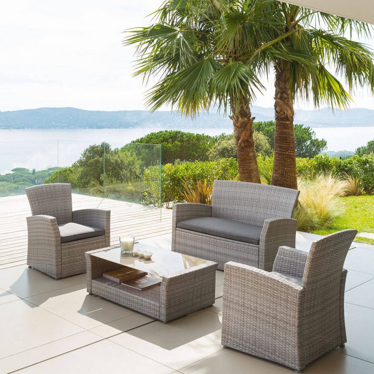 Salon De Jardin Bora Bora Grège , Hesperide encequiconcerne Salon De Jardin Bora