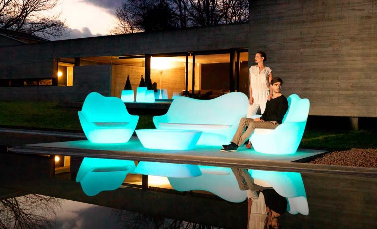 Salon De Jardin Exterieur (Eclairage Led Sur Option) - Burmatec concernant Salon De Jardin Led