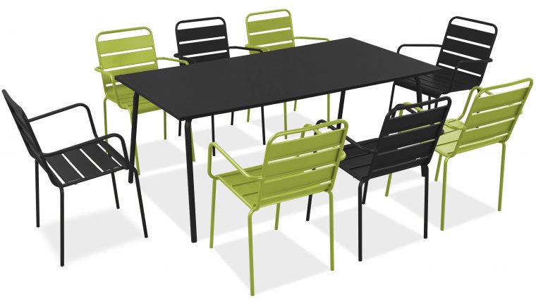 Salon De Jardin Metal Table Et Fauteuils encequiconcerne Salon De Jardin Métal